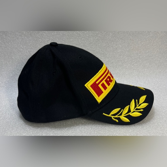 Pirelli Racing Embroidered Adjustable Cap Hat Black - Picture 3 of 6